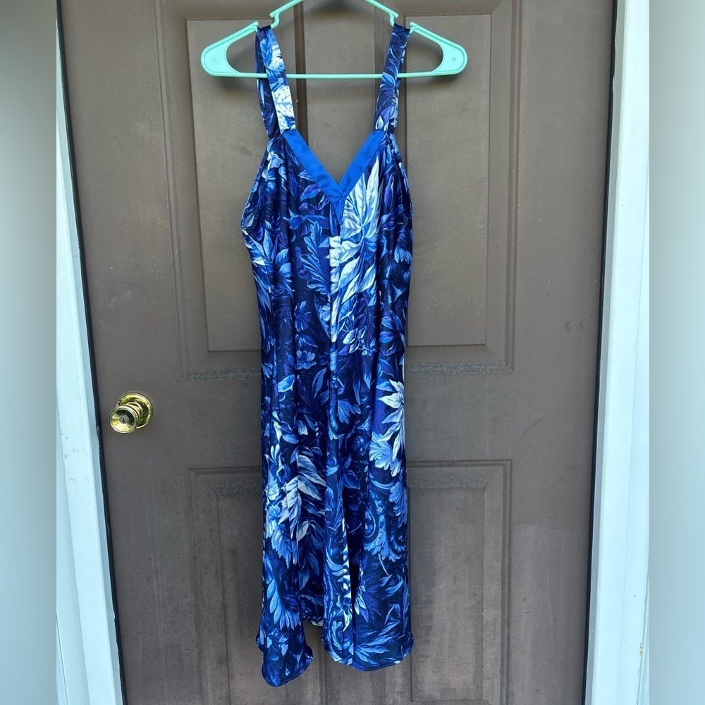 Blue Floral Sleeveless Dress